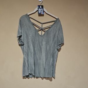 Green Relaxed Cut Out T-Shirt